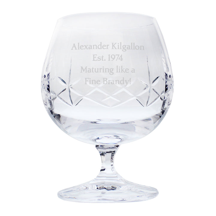 Personalised Cut Crystal Small Brandy Glass
