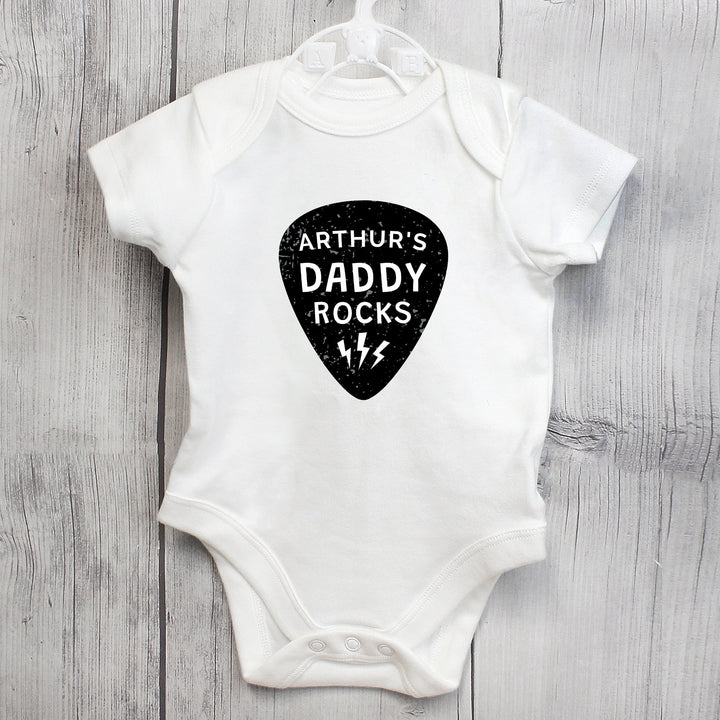 Personalised Daddy Rocks 0-3 Months Baby Vest