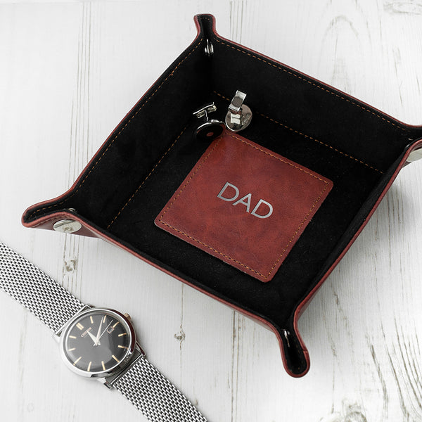 Personalised Dad's Luxury Brown Valet Tray