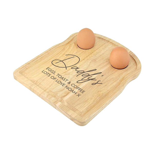 Personalised Dad's Wooden Egg and Toast Plate