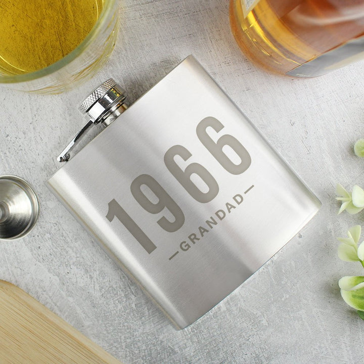 Personalised Date & Name Hip Flask - Father's Day gift