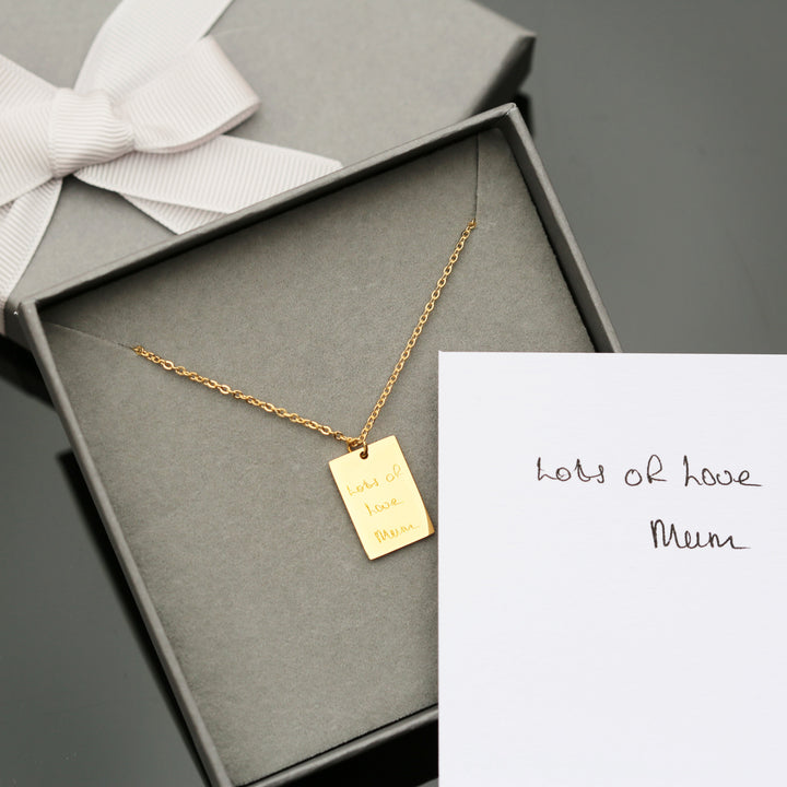 Personalised Dazzle Necklace - Own Handwriting Engraved