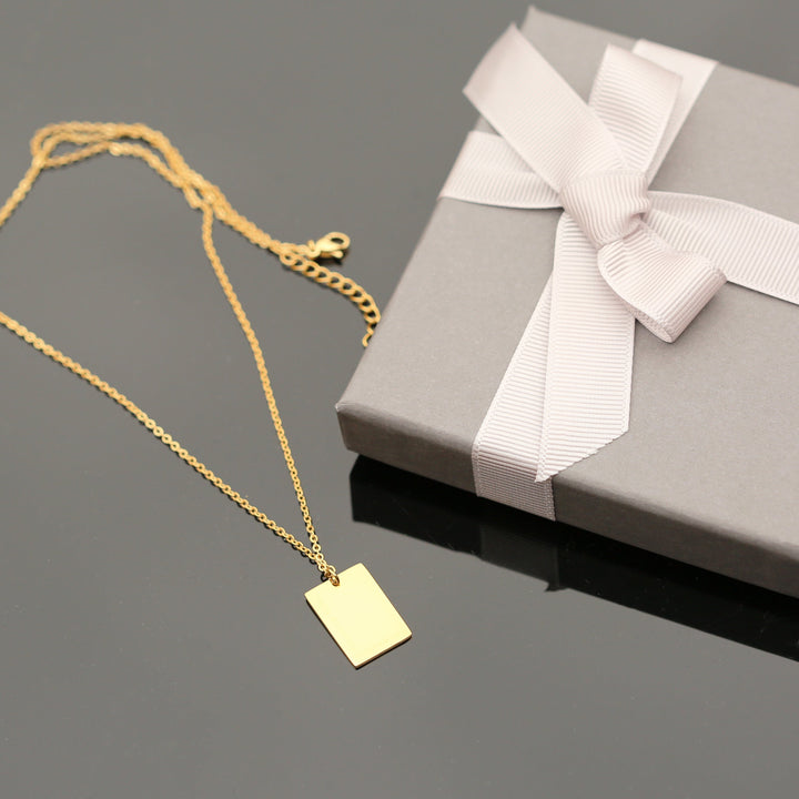 Personalised Dazzle Necklace - Own Handwriting Engraved Gold