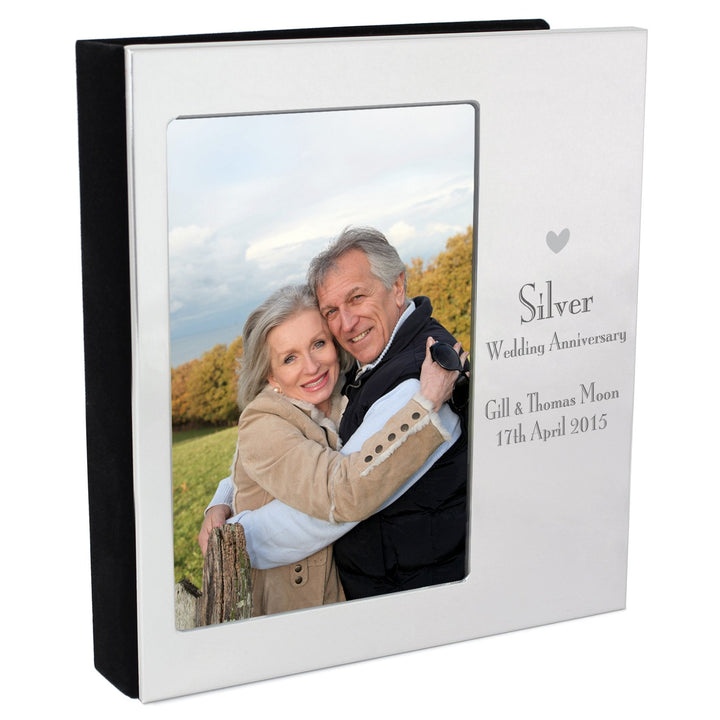 Personalised Decorative Silver Anniversary 4x6 Photo Frame Album
