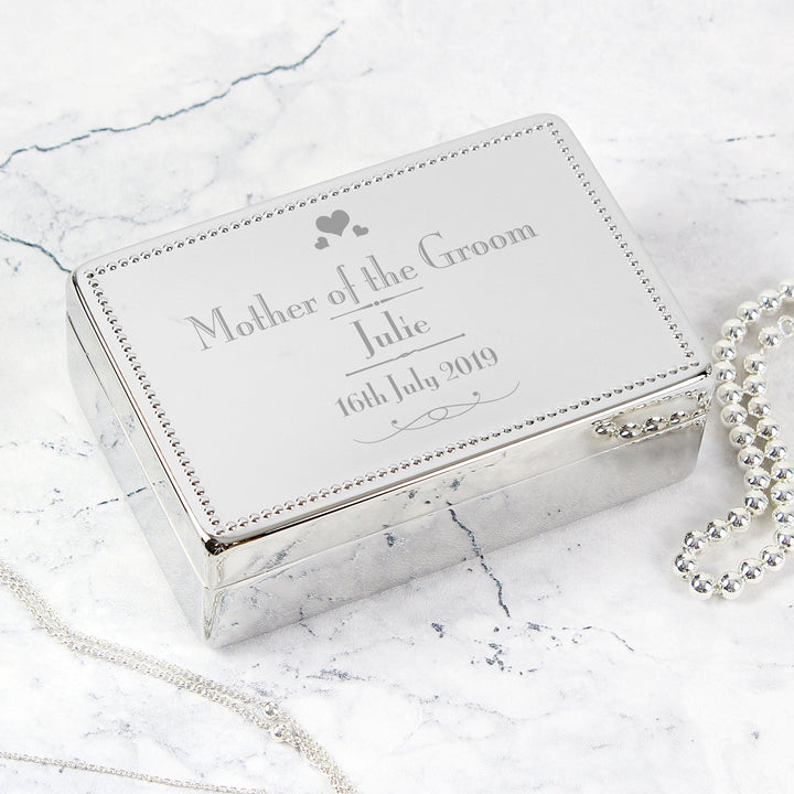 Personalised Decorative Wedding Mother of the Groom Jewellery Box