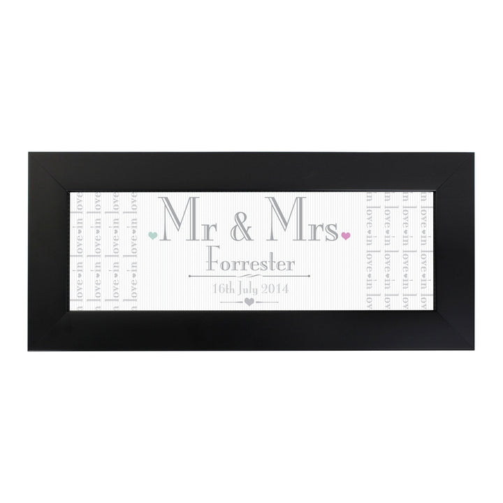 Personalised Decorative Wedding Mr & Mrs Black Name Frame