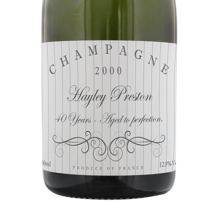 Personalised Elegant Swirl Champagne Bottle