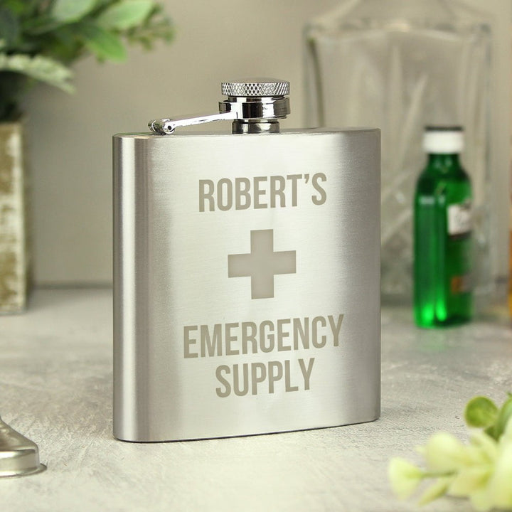 Personalised Emergency Supply Hip Flask - Father's Day gift