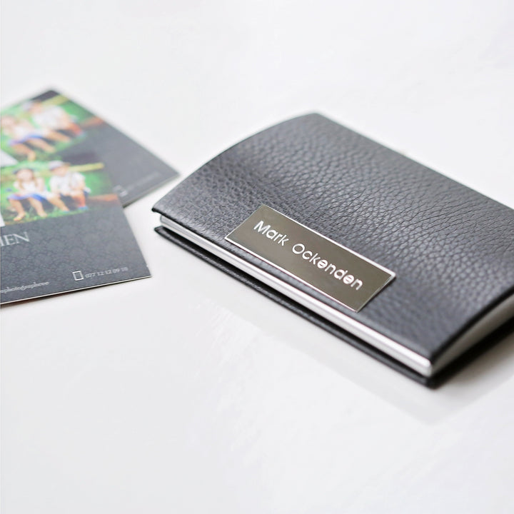 Personalised Engraved Business Card / Credit Card Holder Black