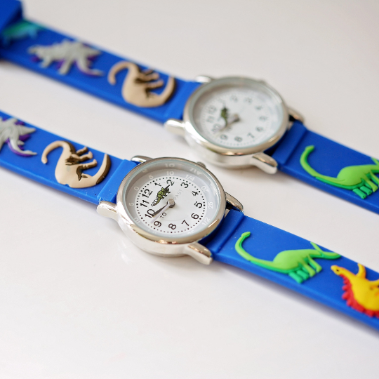 Personalised Engraved Kids 3D Dinosaur Watch - Blue