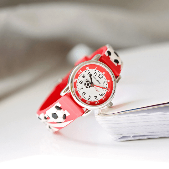 Personalised Engraved Kids 3D Football Watch - Red