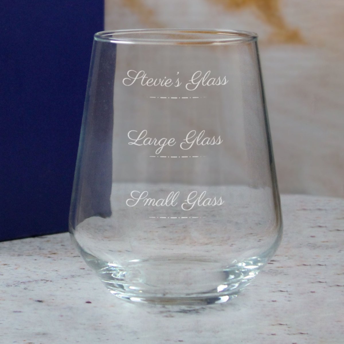 Buy Personalised Engraved Stemless Allegra Wine Glass with Name's Glass ...
