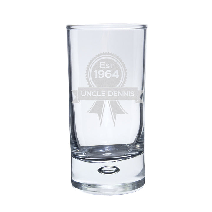 Personalised Established Rosette Bubble Shot Glass