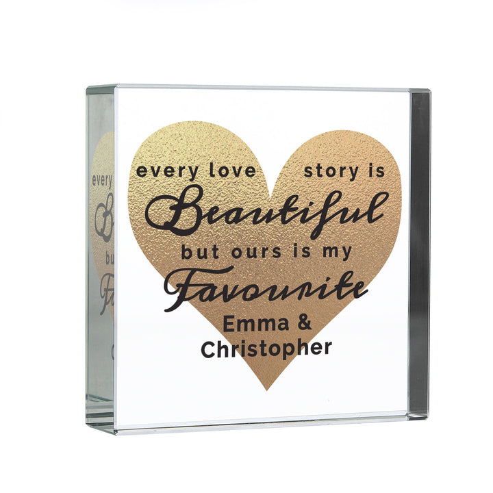 Personalised Every Love Story Is Beautiful Large Crystal Token