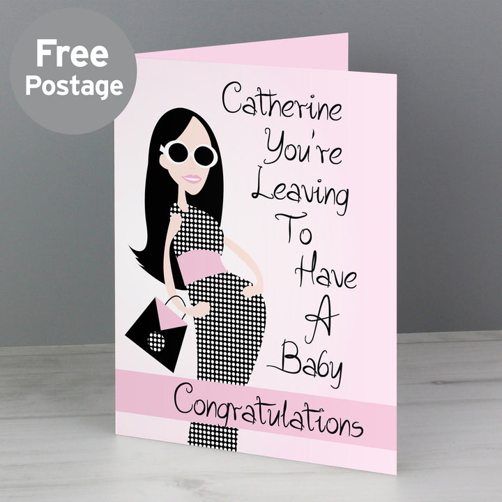 Personalised Fabulous Leaving For Baby Card