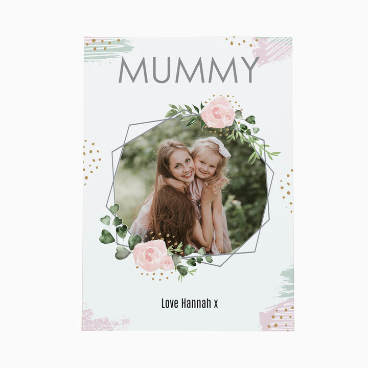 Personalised Floral Abstract Photo Upload Card