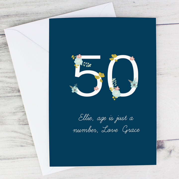 Personalised Floral Age Birthday Card