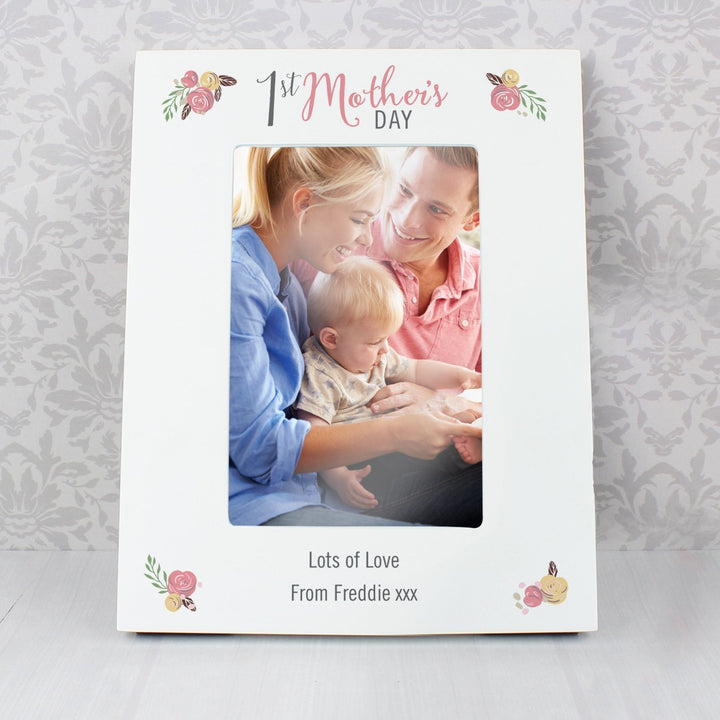 Personalised Floral Bouquet 1st Mothers Day 4x6 Photo Frame