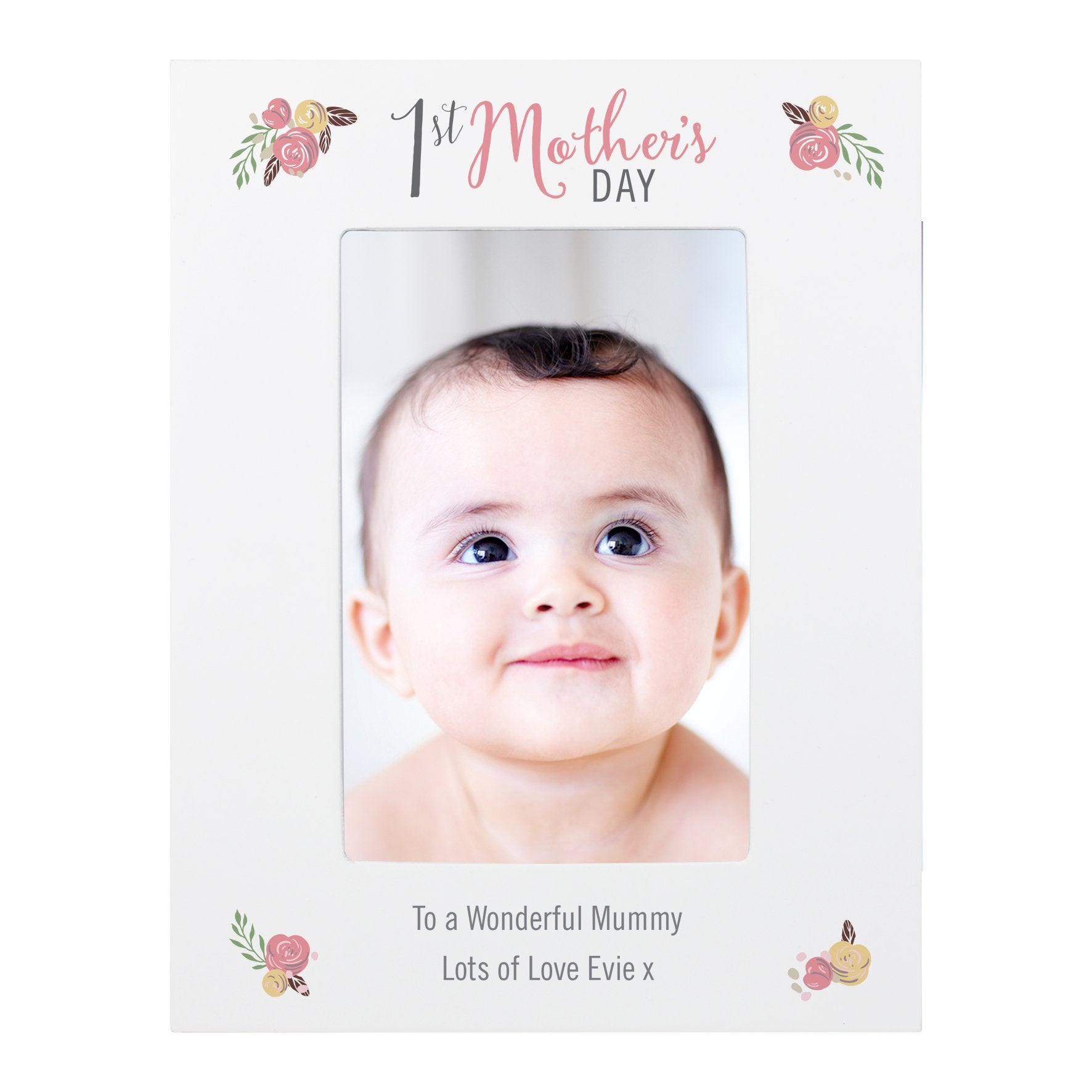 Personalised Floral Bouquet 1st Mothers Day 4x6 Photo Frame