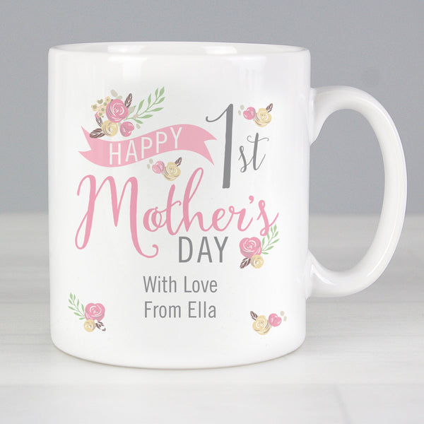 Personalised Floral Bouquet 1st Mothers Day Mug