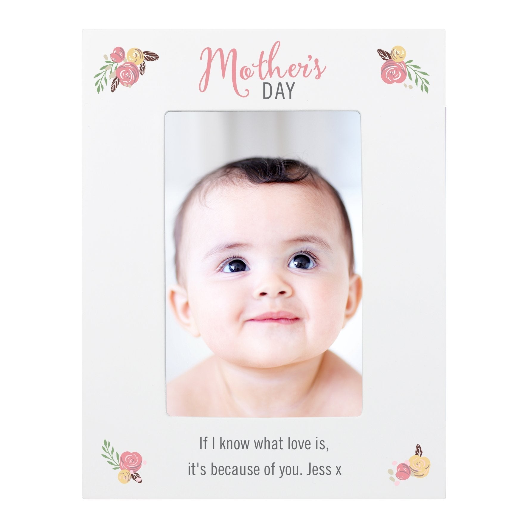 Personalised Floral Bouquet Mothers Day 4x6 Photo Frame