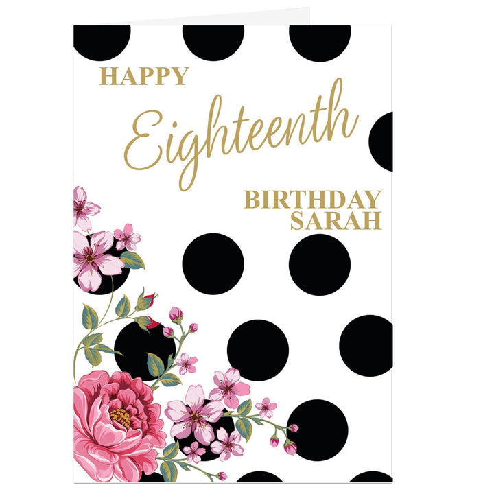 Personalised Floral Dot Card