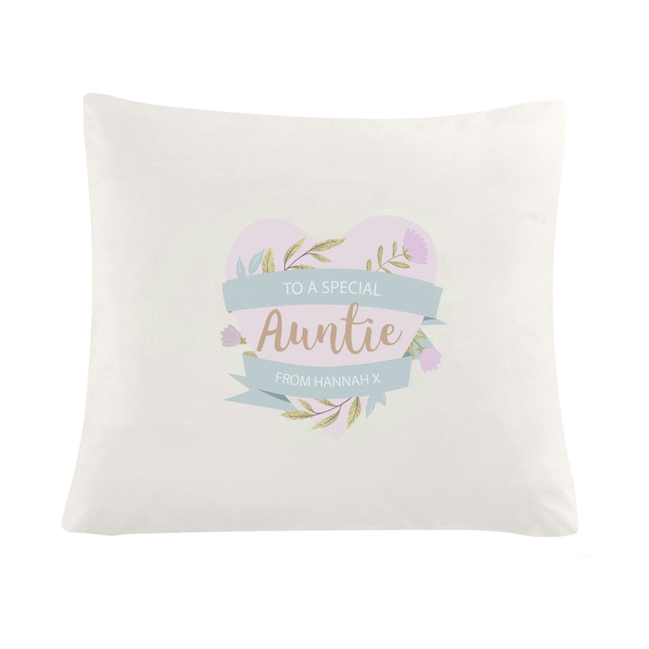 Personalised Floral Heart Mothers Day Cream Cushion Cover