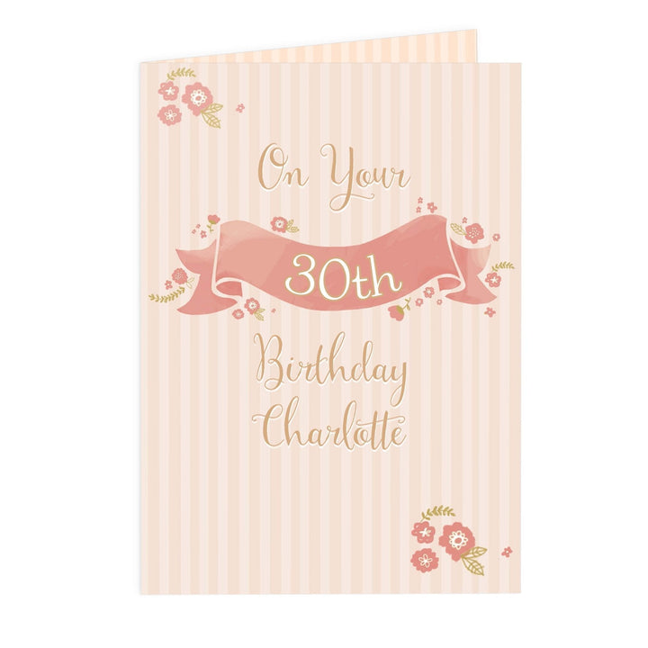 Personalised Floral Scroll Card