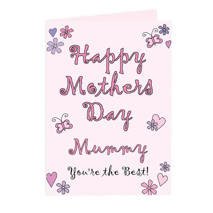 Personalised Flowers And Butterflies Happy Mothers Day Card