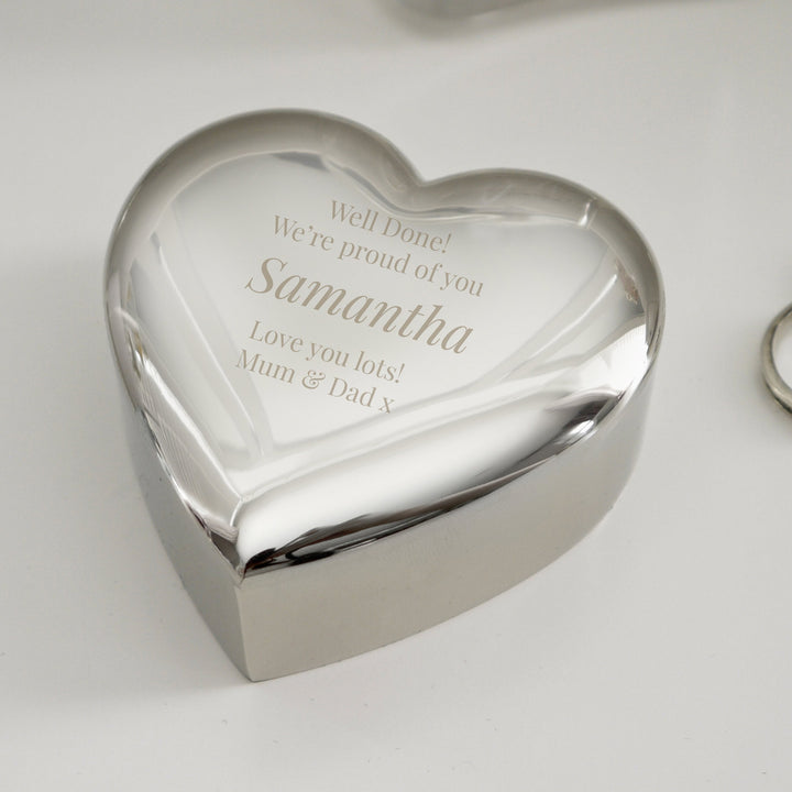 Personalised Free Text Heart Trinket Box