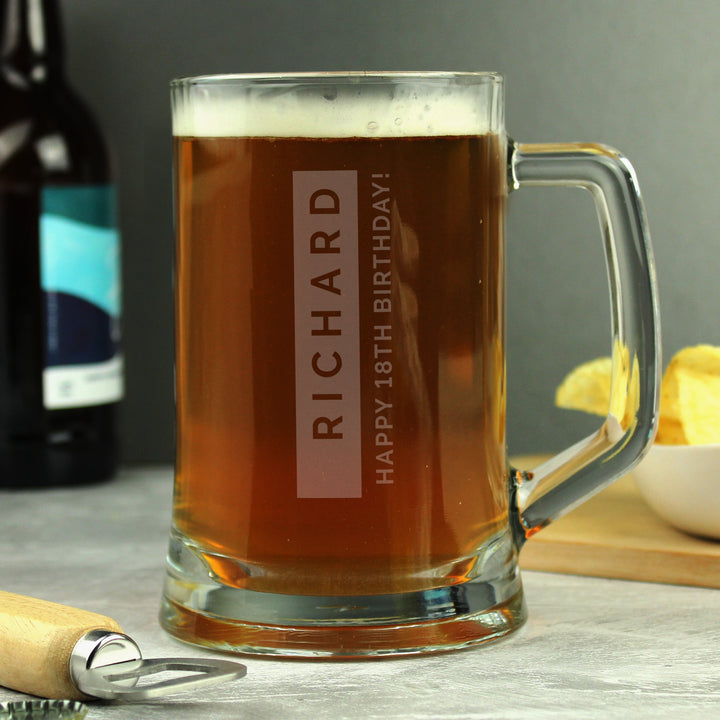Personalised Free Text Pint Stern Tankard - Father's Day gift