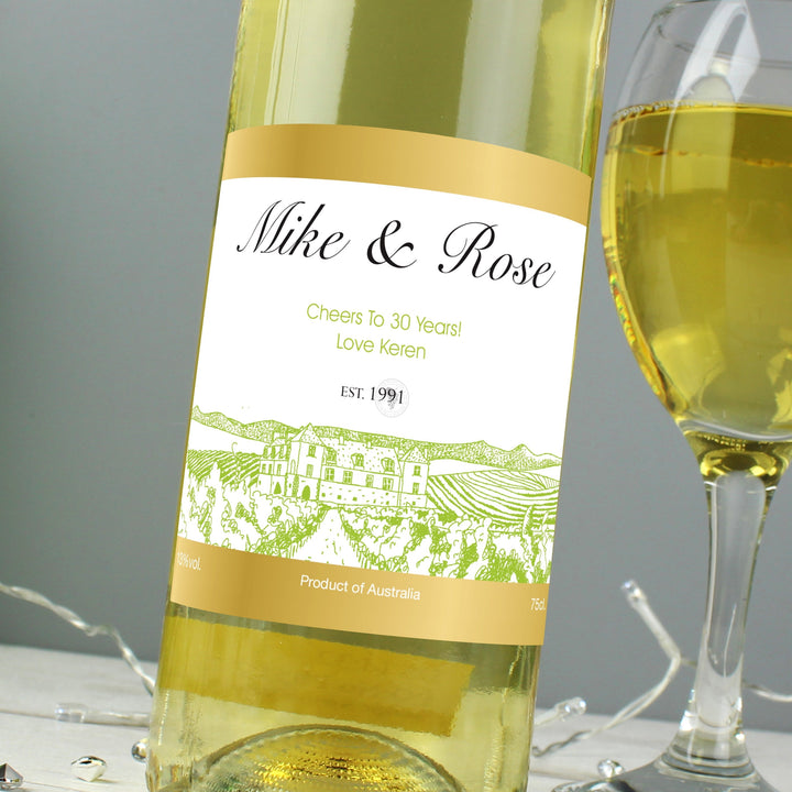 Personalised Free Text Vineyard White Wine