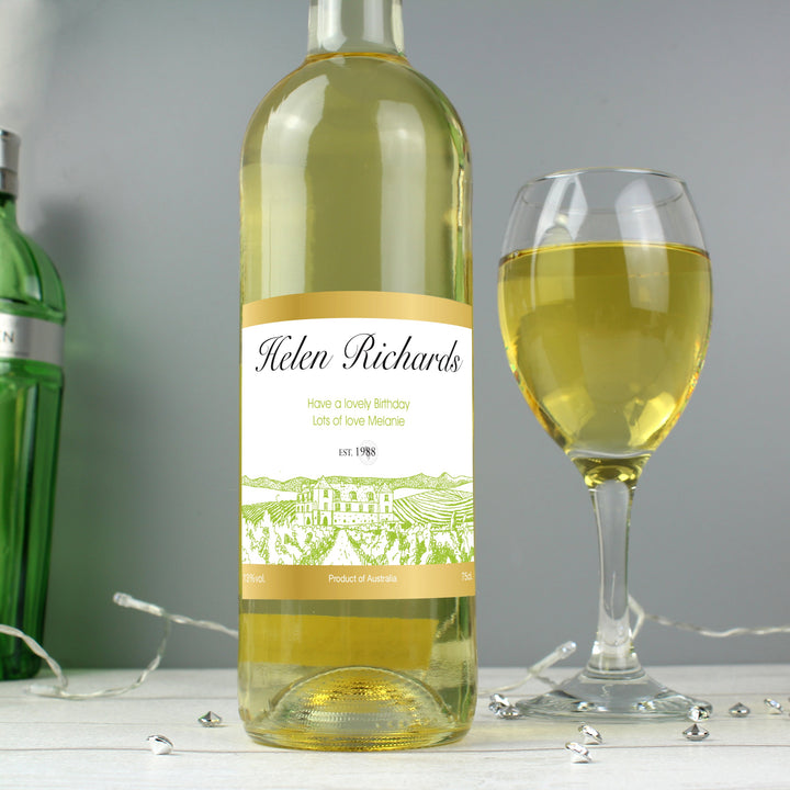 Personalised Free Text Vineyard White Wine