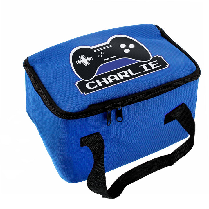 Personalised Gaming Blue Lunch Bag