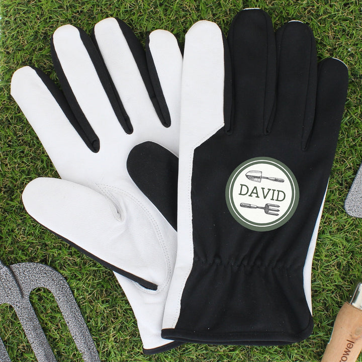 Personalised Garden Tools Large Black Gardening Gloves