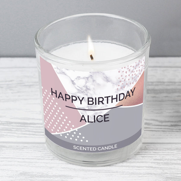 Personalised Geometric Scented Jar Candle