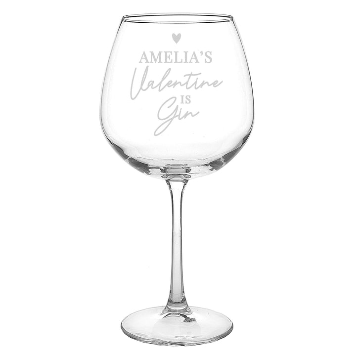 Personalised Gin Is My Valentine Gin Balloon Glass