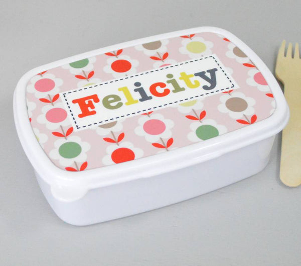 Personalised Girl's Patterned Lunch Box