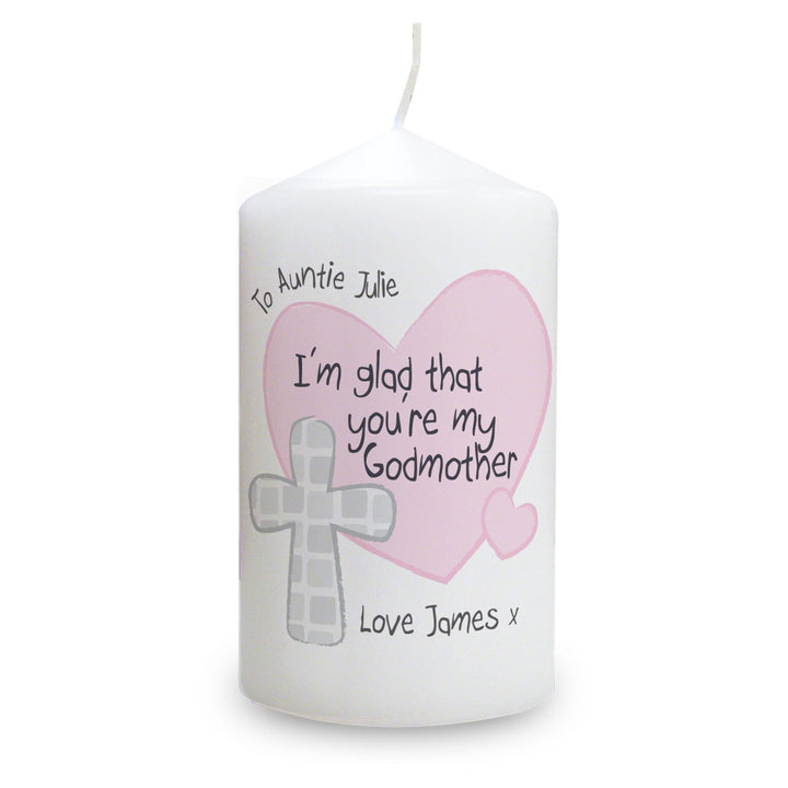 Personalised Godmother Pillar Candle