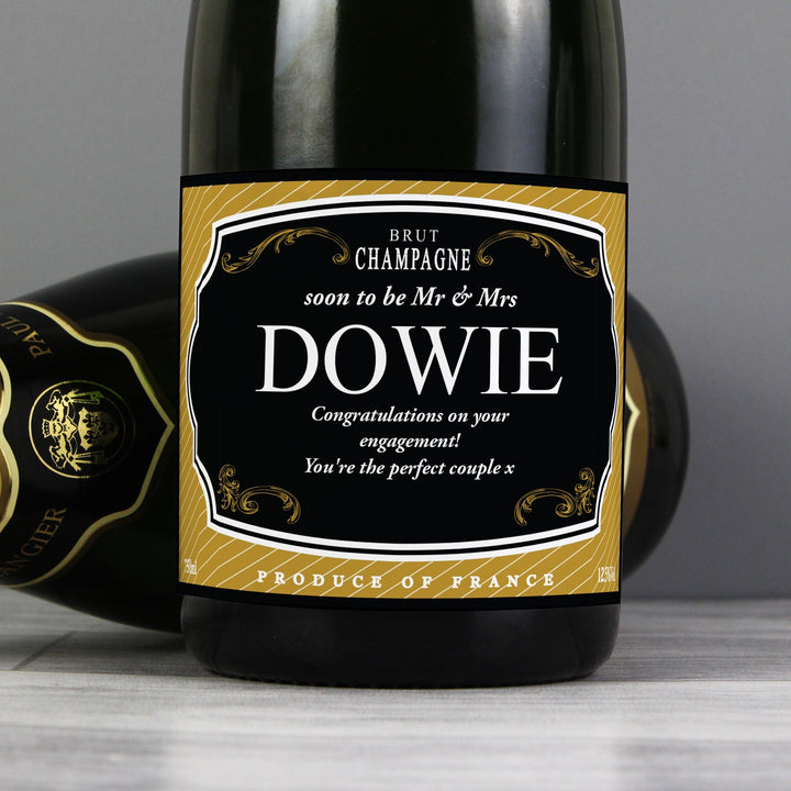 Personalised Gold & Black Champagne