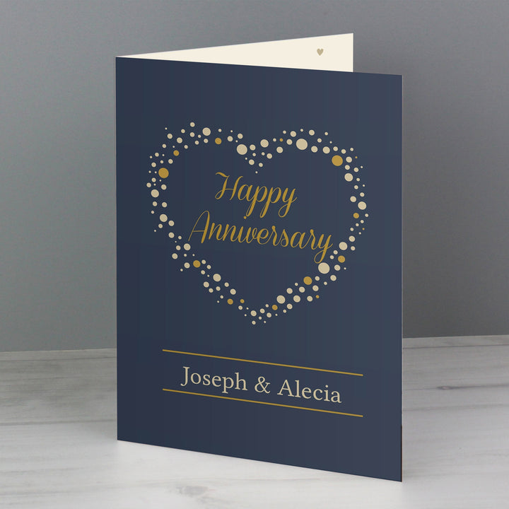 Personalised Gold Confetti Heart Card