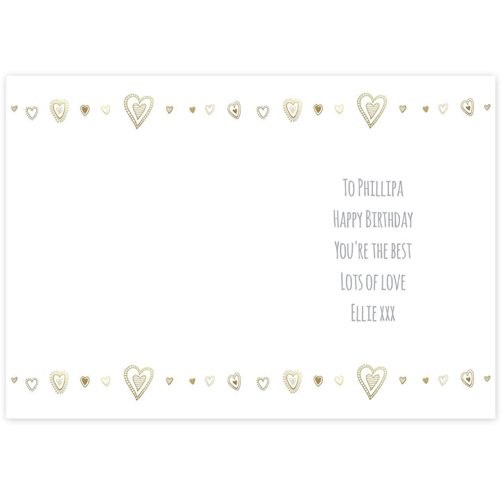Personalised Gold Hearts Card