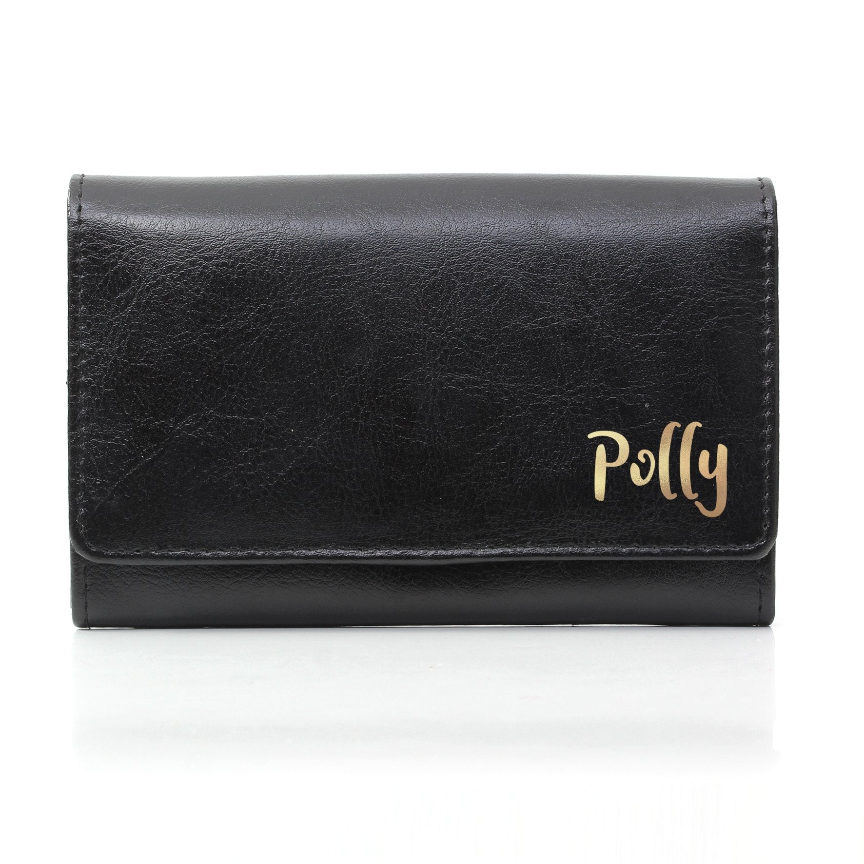 Personalised Gold Name Black Purse