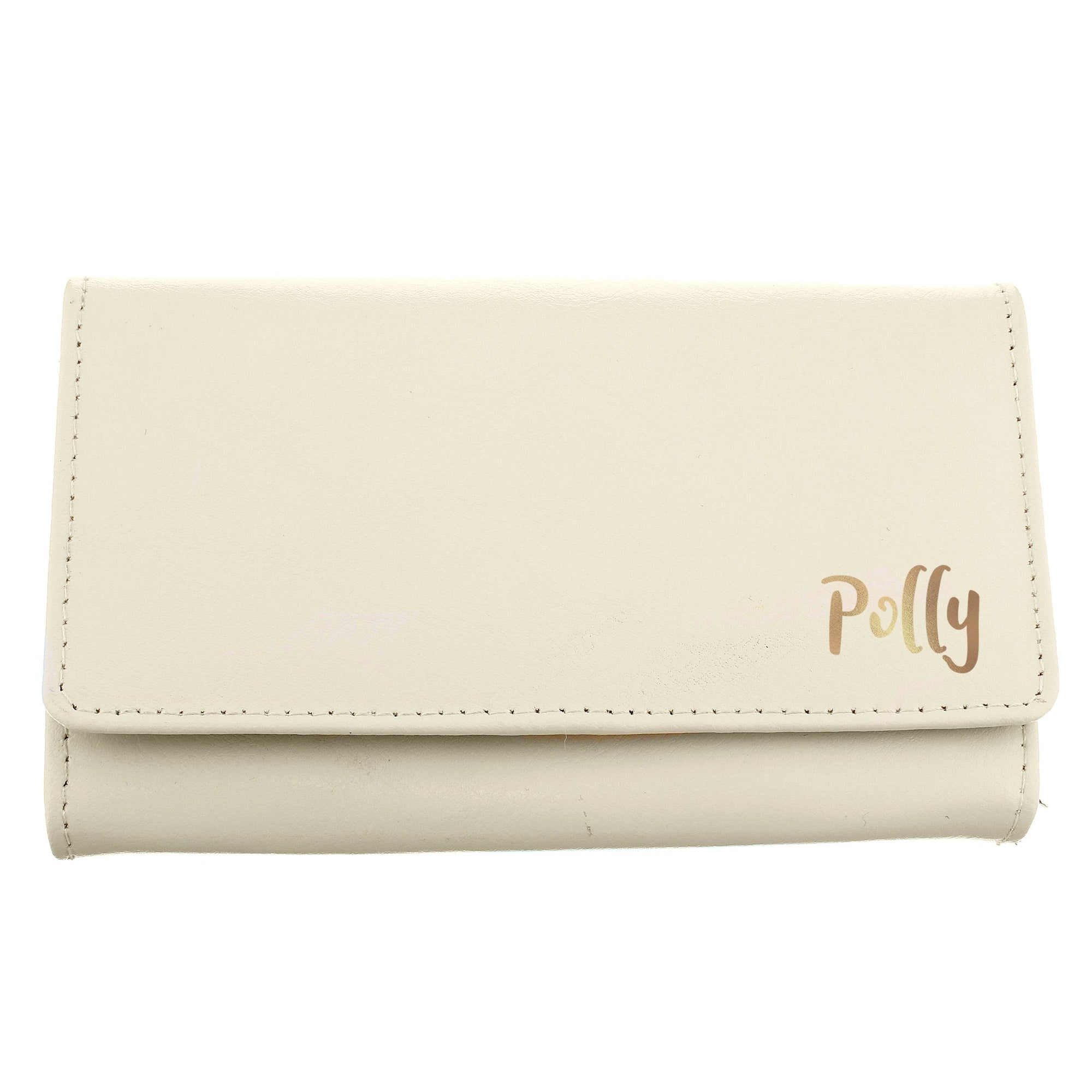 Personalised Gold Name Cream Purse