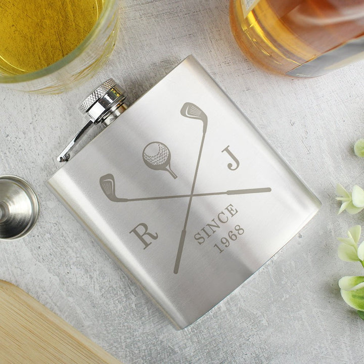 Personalised Golf Hip Flask - Father's Day gift