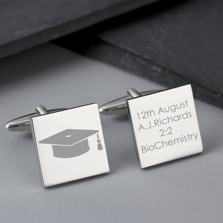 Personalised Graduation Square Cufflinks