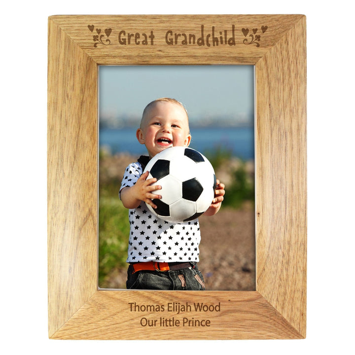 Personalised Great Grandchild 5x7 Wooden Photo Frame