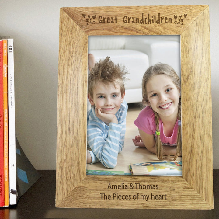 Personalised Great Grandchilden 5x7 Wooden Photo Frame