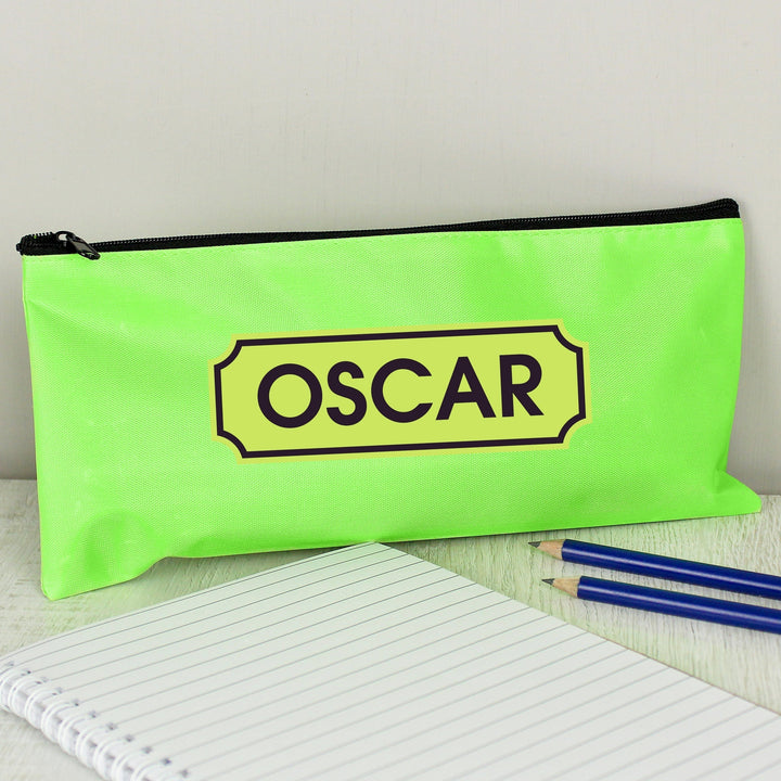 Personalised Green Pencil Case