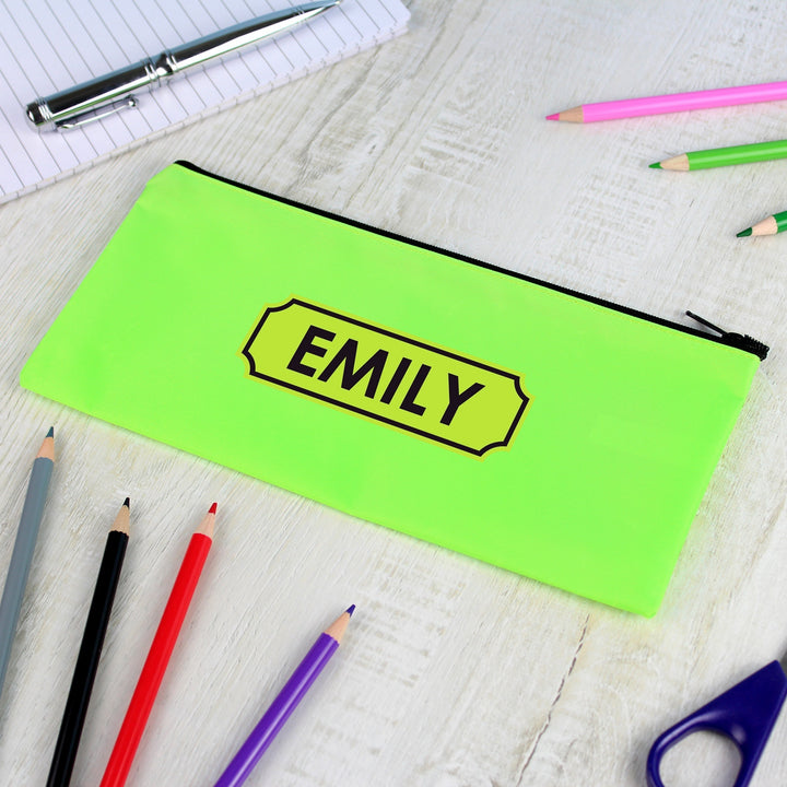 Personalised Green Pencil Case